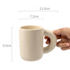 Cream Style Colorful Ceramic Mug - Cute Fat Handle Coffee & Milk Cup (280ml)