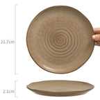 Matte Finish Ceramic Dinner Plate, 8.5 inch Nordic Retro Side Dish Plate, Vintage Cream Yellow Salad Dessert Dish, Microwave Safe