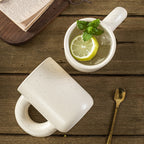 Cream Style Colorful Ceramic Mug - Cute Fat Handle Coffee & Milk Cup (280ml)